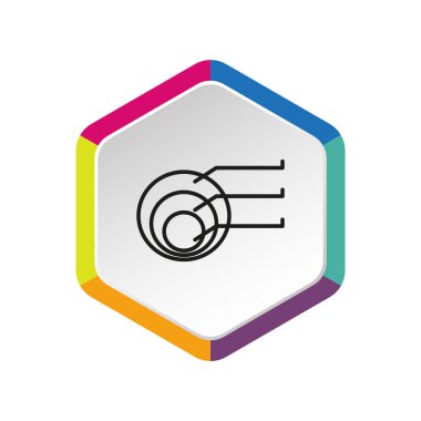 Yüzde kavramı yuvarlak web simgesi, anahat vektör çizim