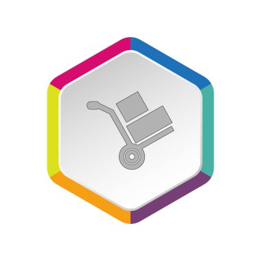 El arabası ile kutuları simge