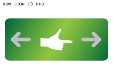 Düz parmak ile anahat vektör çizim gösteren bir el