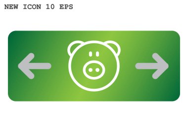 Piggy Bank simgesi, vektör illüstrasyonu