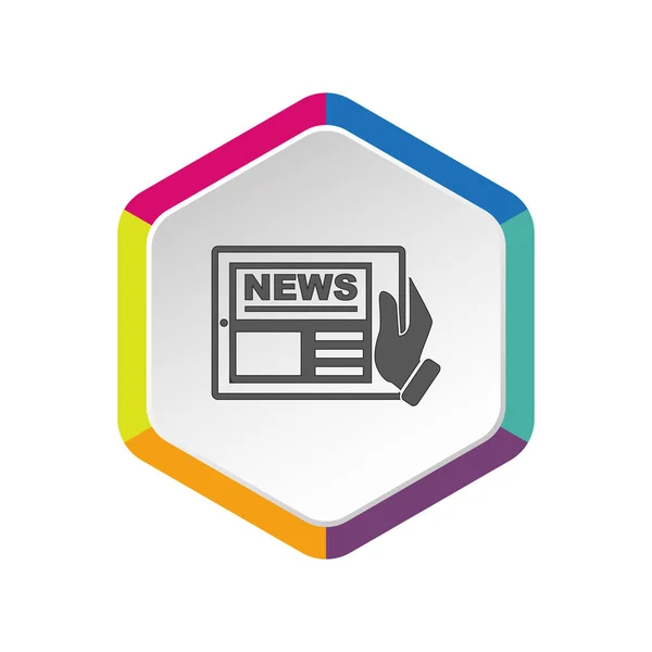 News Web Icon Outline Vector Illustration — Stock Vector