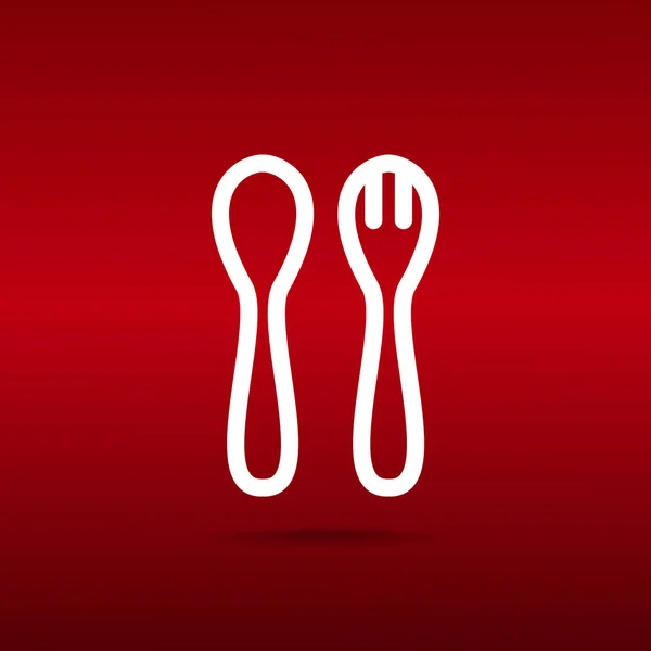Cucchiaio e forchetta icona web . — Vettoriale Stock