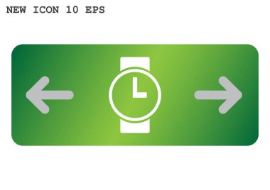 Saat düz simgesi, vektör illüstrasyonu 