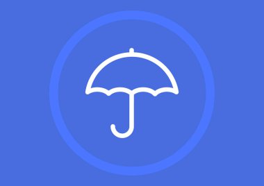 şemsiye düz simgesi, vektör çizim