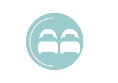  Çift Kişilik Yatak vektör çizim 