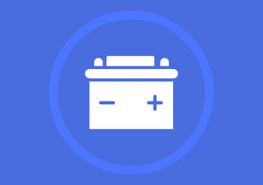 akümülatör düz simgesi, vektör çizim