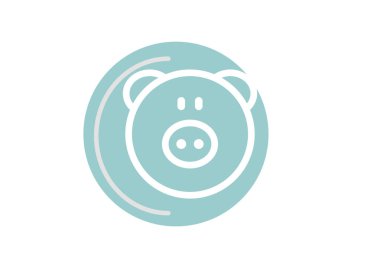 Domuzcuk kumbarası düz simgesi, vektör çizimi