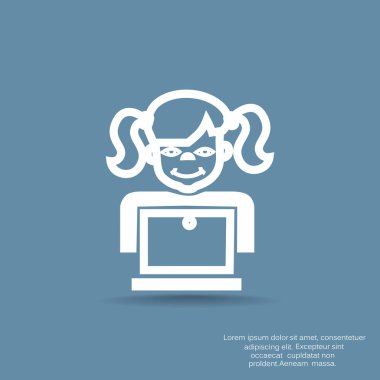 Öğrenci dizüstü bilgisayar simgesi 