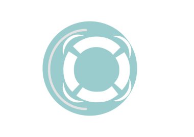 Lifebuoy düz simgesi, vektör çizim