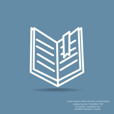 kitap düz simgesi, vektör illüstrasyonu 