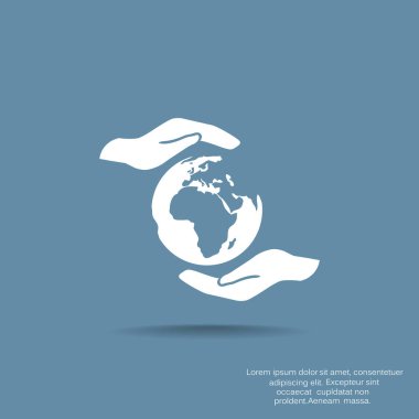 Dünya sigorta web simgesi. vektör tasarımı