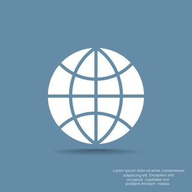 Dünya düz simge web tasarımı için