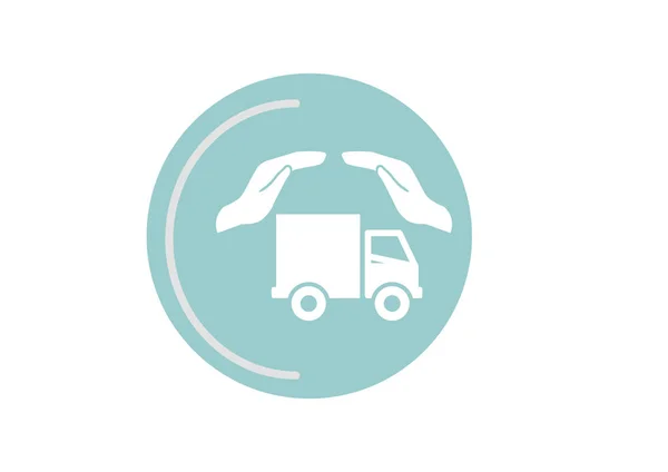 Icône web de l'assurance transport de marchandises. Conception vectorielle — Image vectorielle