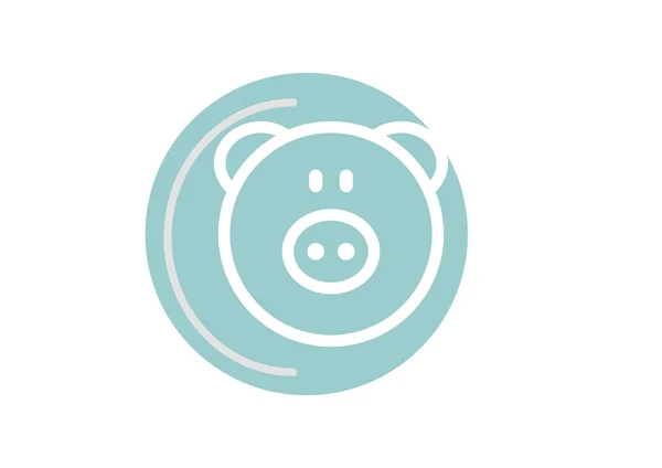 Piggy Bank Platte Pictogram Vector Illustratie — Stockvector
