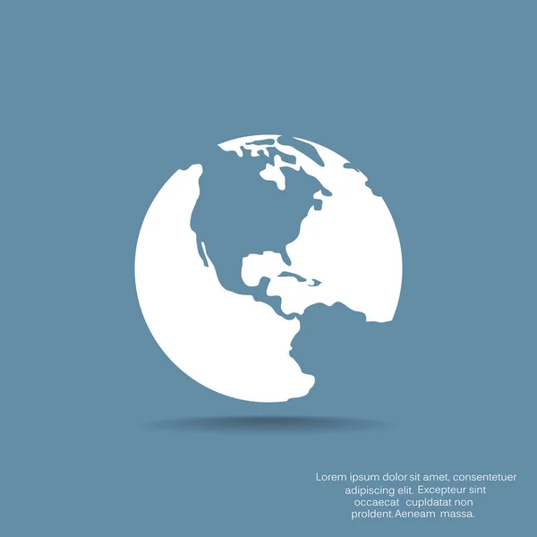 Earth Globe Flat Icon Web Design — Stock Vector