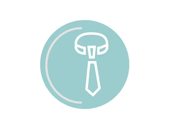 Männliche Krawatte Flaches Symbol Vektorabbildung — Stockvektor