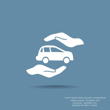 Araba sigorta web simgesi. vektör tasarımı