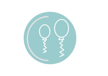 doğum günü balonları kutsal kişilerin resmi, vektör çizim