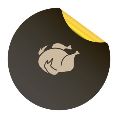 Kızarmış tavuk düz simgesi web tasarımı için