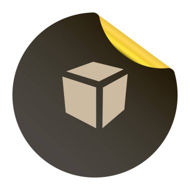 küp düz simge, vektör illüstrasyonu