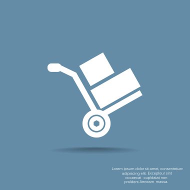 El arabası ile kutuları simge