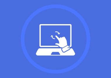 dizüstü bilgisayar düz simgesi, vektör illüstrasyonu