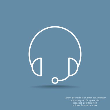 Kulaklık garniture web simgesi, anahat vektör çizim