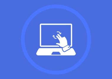 dizüstü bilgisayar düz simgesi, vektör illüstrasyonu