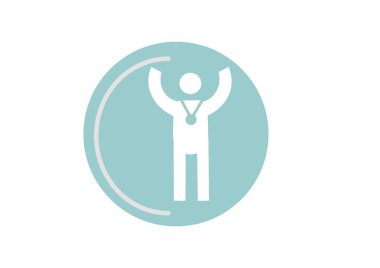 Kazanan düz simge, vektör illüstrasyonu