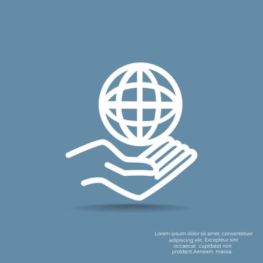 Dünya düz simge web tasarımı için