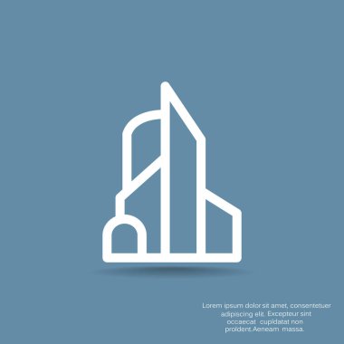 Web tasarımı için bina düz simgesi