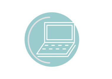 dizüstü bilgisayar düz simgesi, vektör illüstrasyonu