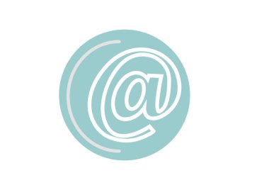 Geniş e-posta işareti web simgesi, vektör çizim