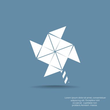 Kağıt yel değirmeni daire simgesi web tasarımı için