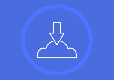 Bulut dosya indirme web simgesi, vektör tasarımı