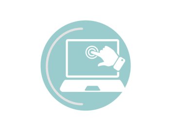 dizüstü bilgisayar düz simgesi, vektör illüstrasyonu