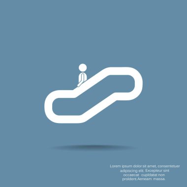 yürüyen merdiven düz simgesi, vektör çizim