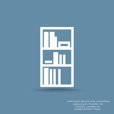 Kitaplık Düz Simgesi