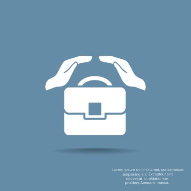 iş tulumu ve el web simgesi. vektör tasarımı