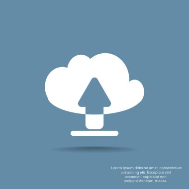 Bulut dosya indirme web simgesi, vektör tasarımı