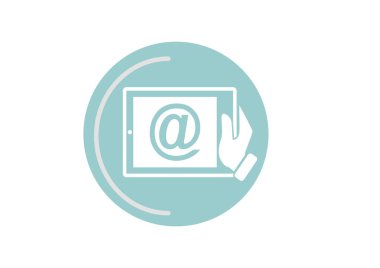 Geniş e-posta işareti web simgesi, vektör çizim