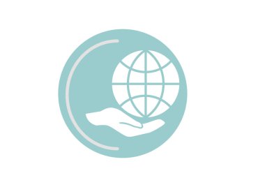 Küre ve sigorta web simgesi. vektör tasarımı