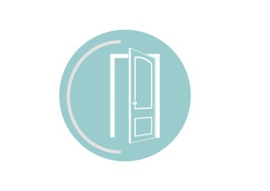 kapı işareti simgesi, vektör çizim