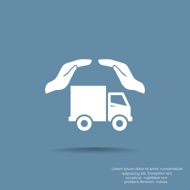 Kargo taşımacılığı sigorta web simgesi. vektör tasarımı