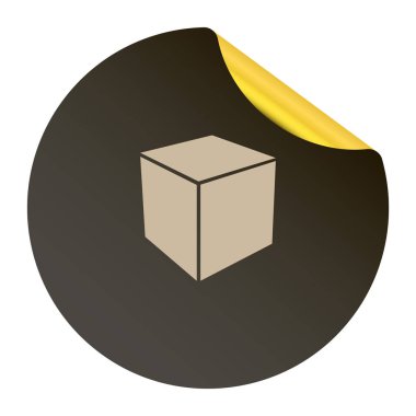 küp düz simge, vektör illüstrasyonu