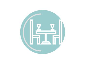 Masa, iki sandalye ve boş gözlük