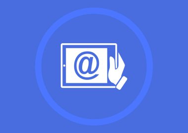 Geniş e-posta işareti web simgesi, vektör çizim