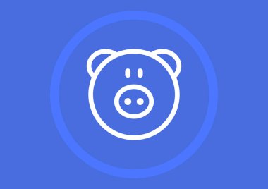 Domuzcuk kumbarası düz simgesi, vektör çizimi