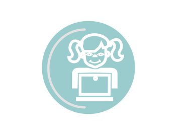 Öğrenci dizüstü bilgisayar simgesi 