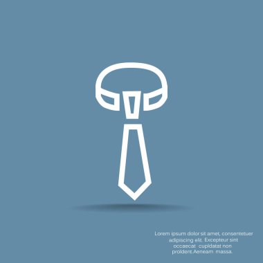 erkek kravat düz simgesi, vektör çizim